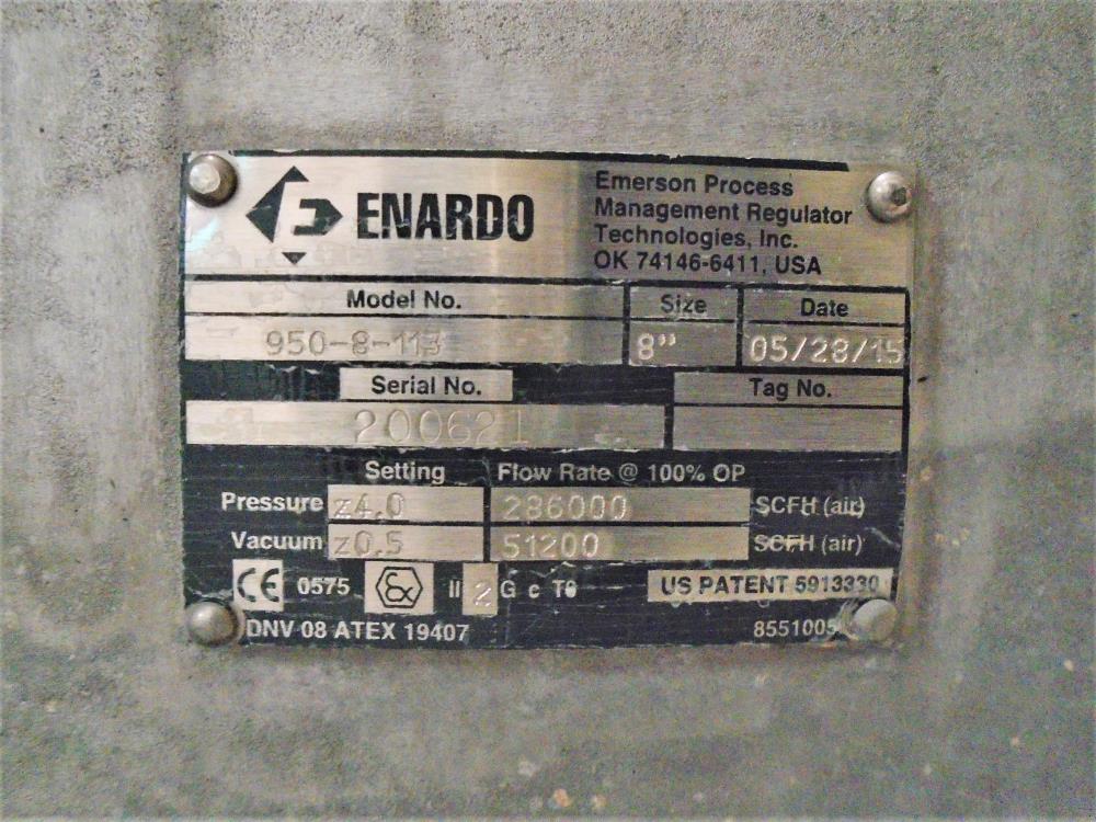 Enardo 8" 150# Pressure Relief Vent Valve 950-4-113, Aluminum